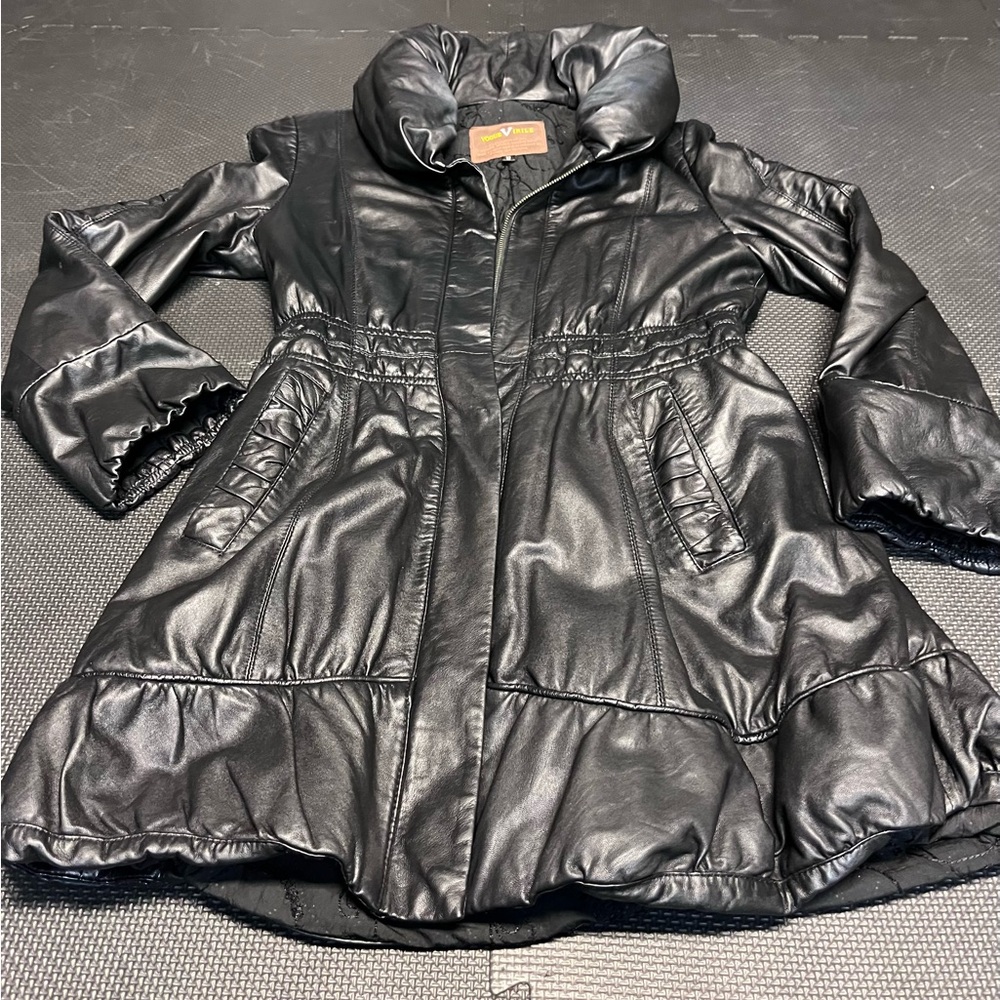 Vintage  Black leather coat size m